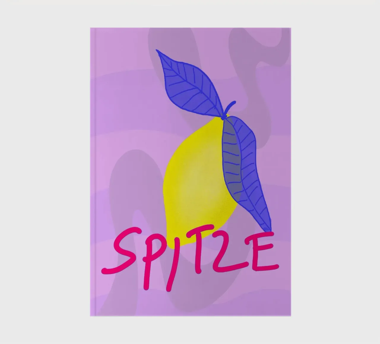 Spitzen Zitrone - pinke Schrift notitieboek van wee-design