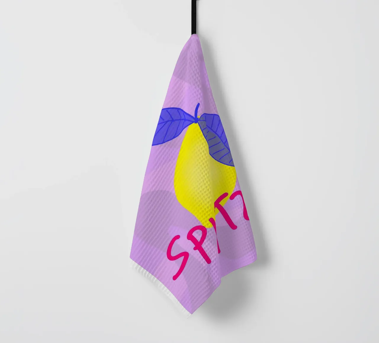 Spitzen Zitrone - pinke Schrift Geschirrtuch von wee-design