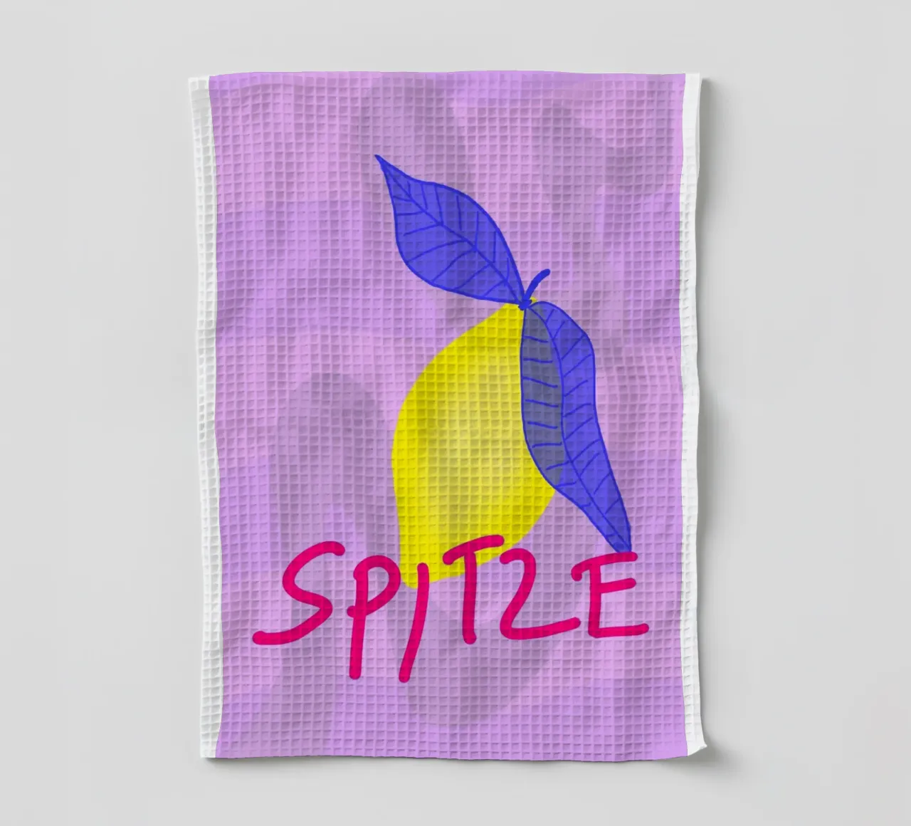 Spitzen Zitrone - pinke Schrift torchon de wee-design