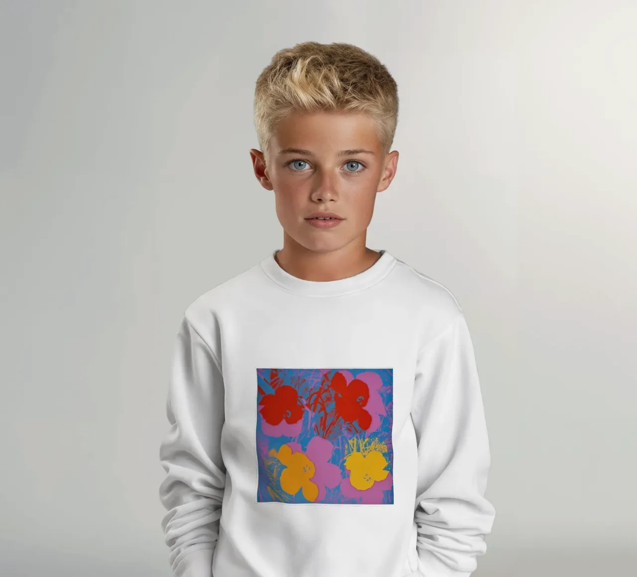 Fiori di Andy Warhol Stampa floreale colorata Pop Art felpa bambino da NorwesClub