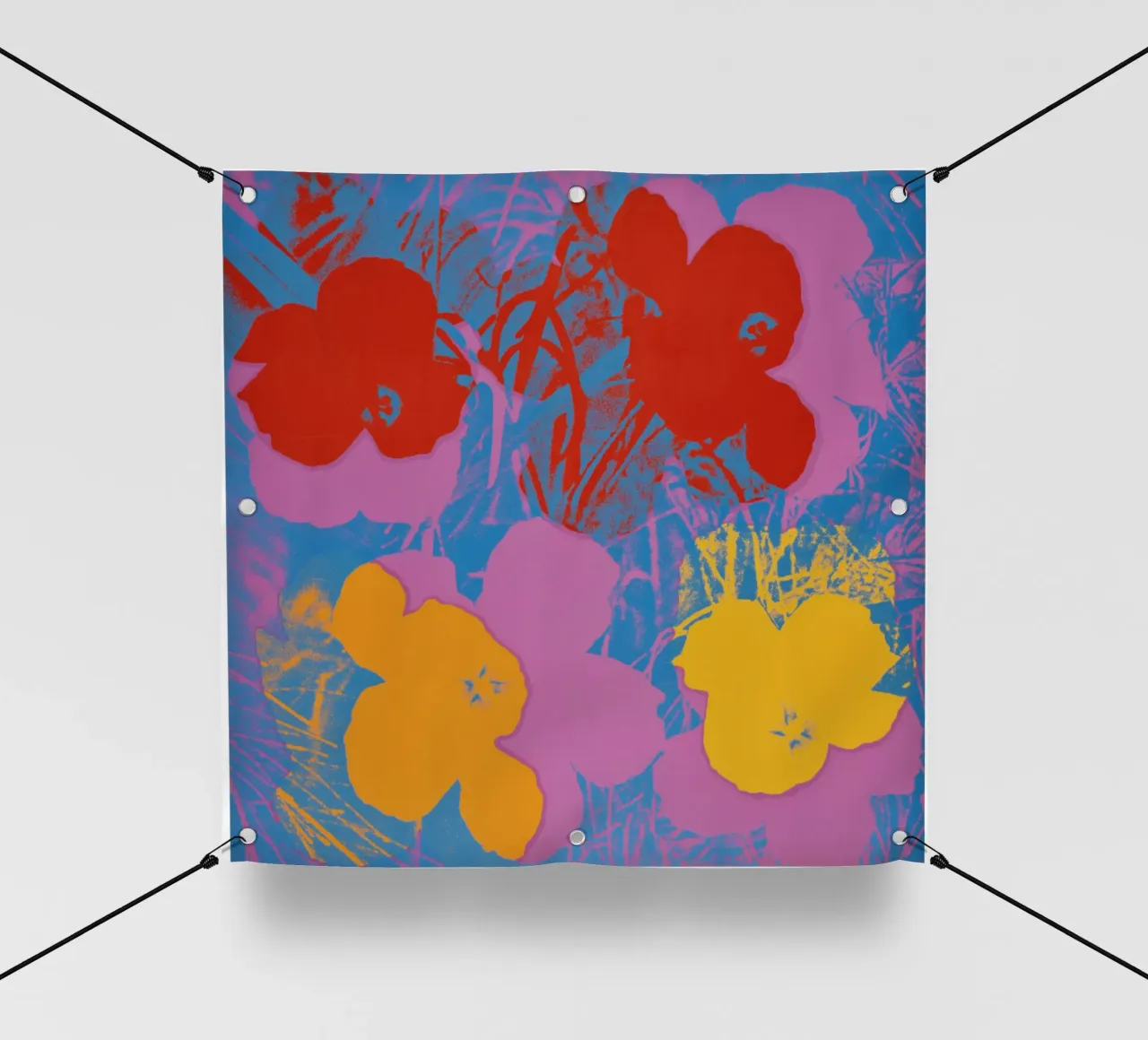 Fiori di Andy Warhol Stampa floreale colorata Pop Art telo in pvc da NorwesClub