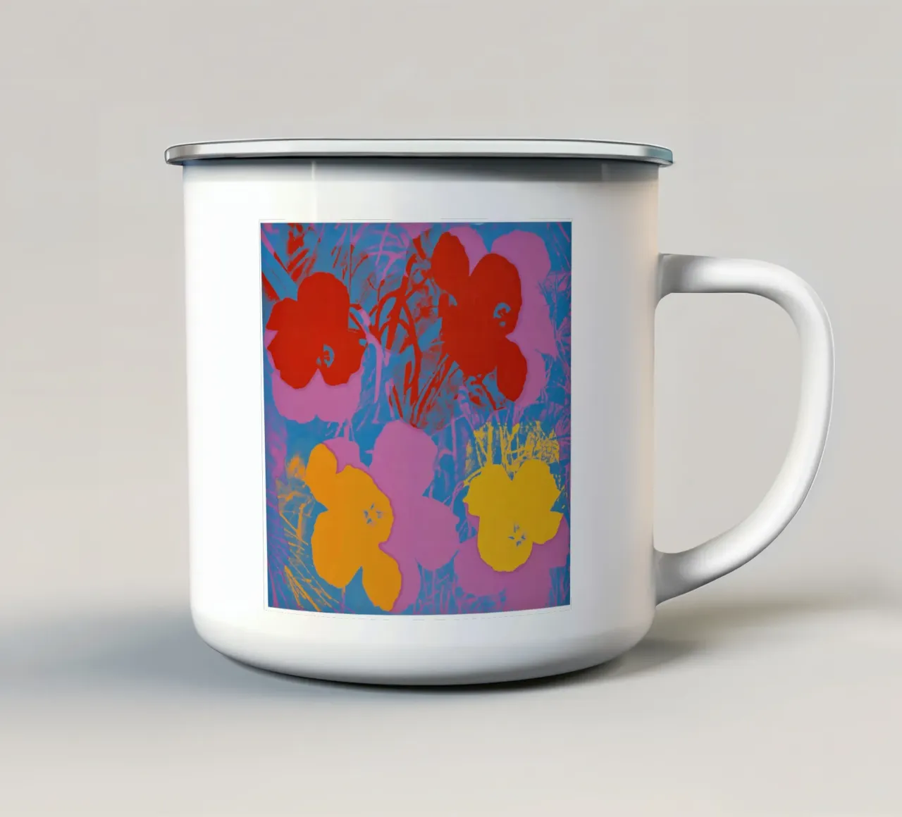 Fiori di Andy Warhol Stampa floreale colorata Pop Art tazza in smalto da NorwesClub