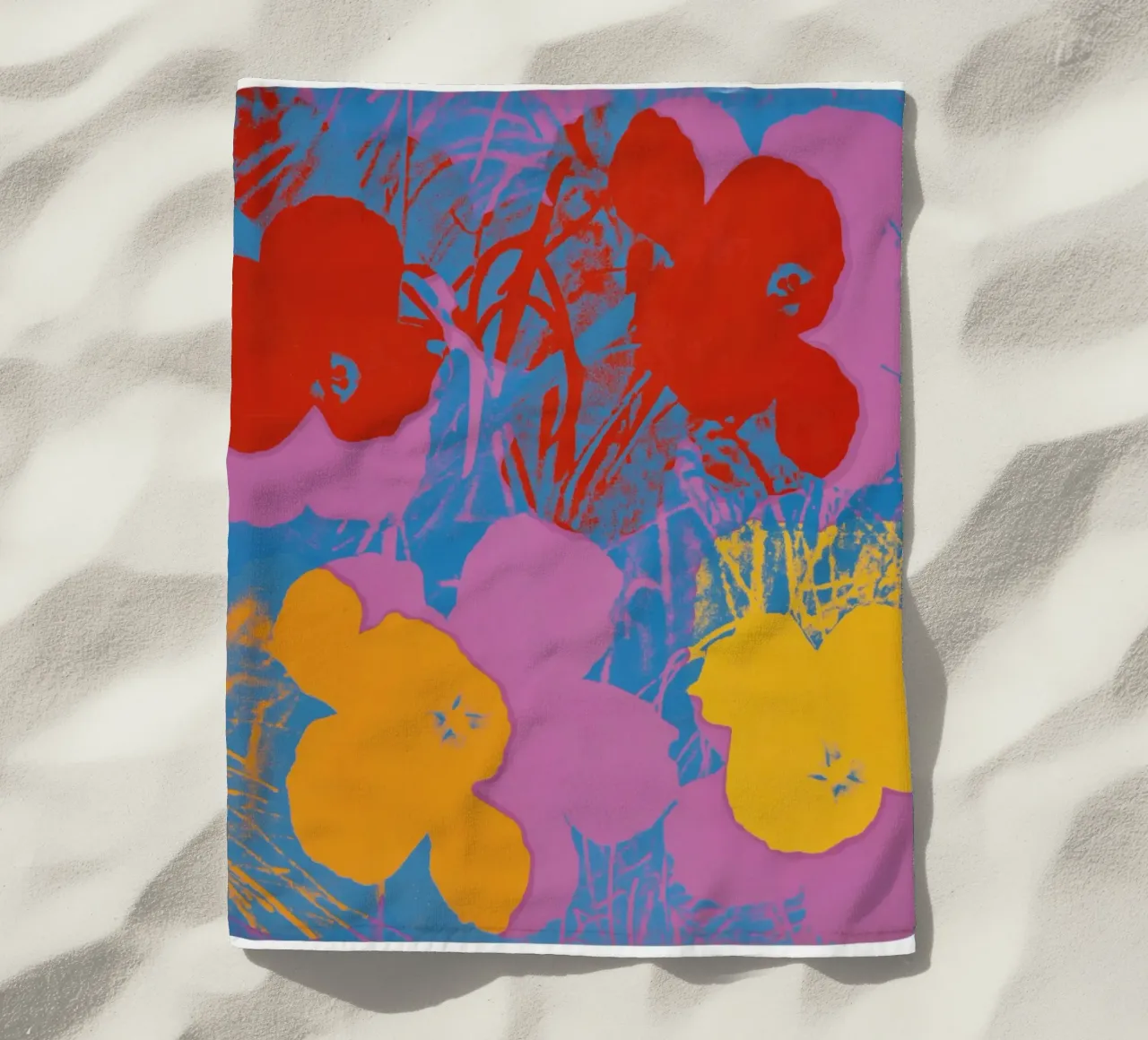 Fiori di Andy Warhol Stampa floreale colorata Pop Art telo mare da NorwesClub