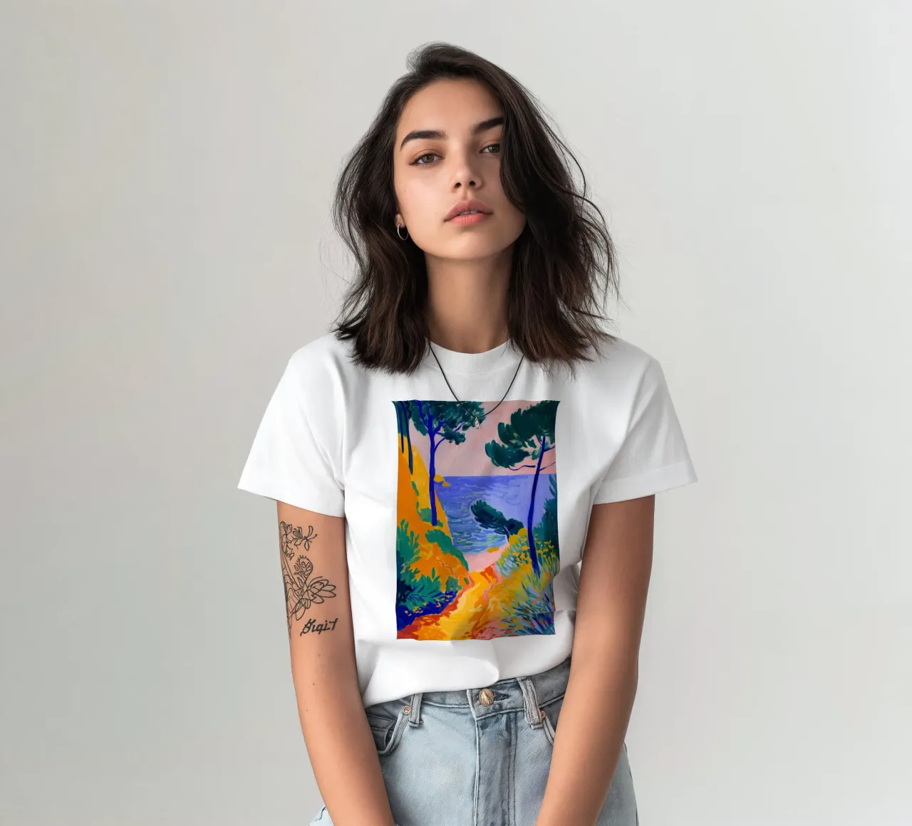 Fauvistische Küstenlandschaft Lebendiger Kunstdruck T-Shirt von NorwesClub