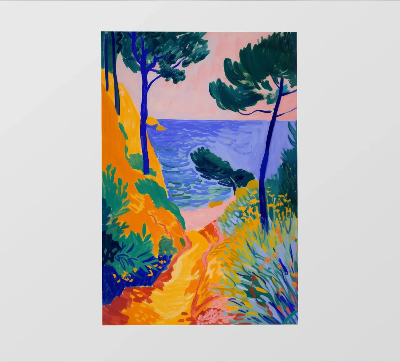 Fauvist Coastal Landscape Vibrant Art Print pvc cover by NorwesClub