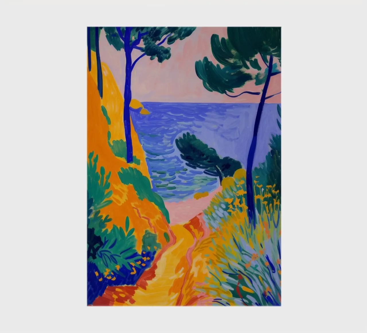 Fauvist Coastal Landscape Vibrant Art Print notebook by NorwesClub