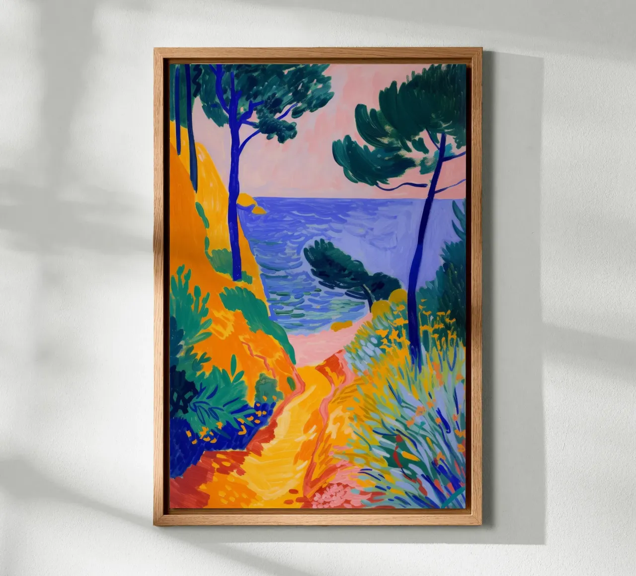 Fauvistisch Kustlandschap Levendige Kunstdruk canvas met Baklijst van NorwesClub