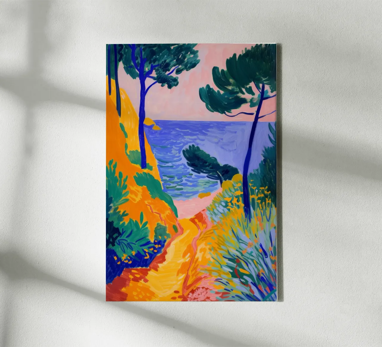 Fauvistisch Kustlandschap Levendige Kunstdruk canvas met Baklijst van NorwesClub