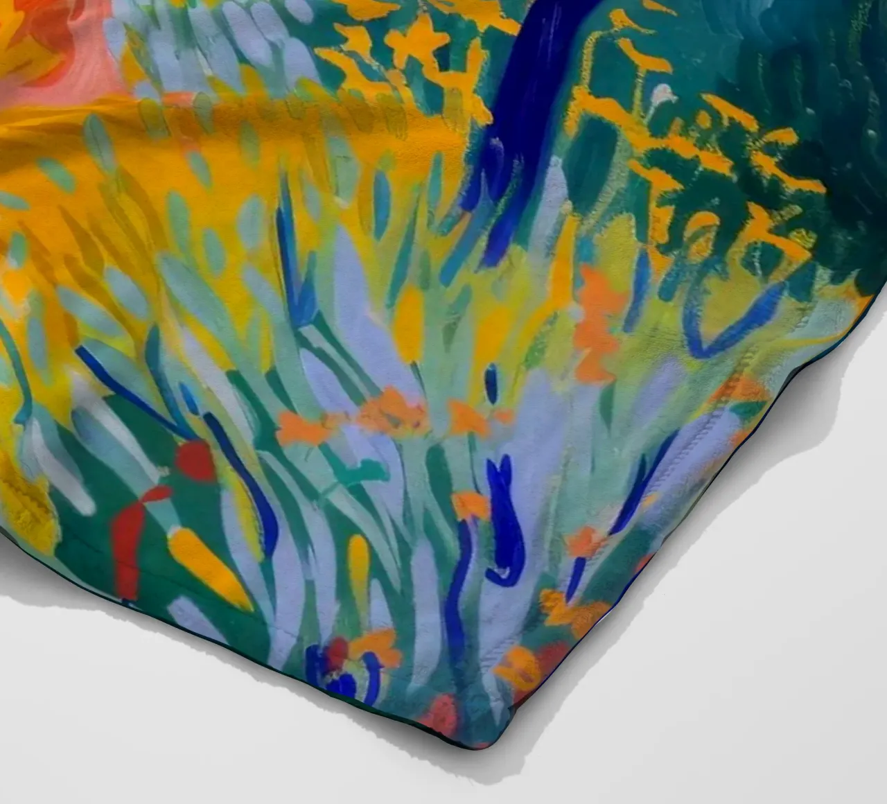 Fauvist Coastal Landscape Vibrant Art Print fleece blanket by NorwesClub