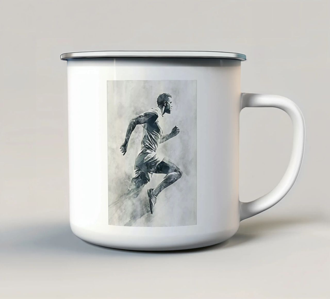 Running art mug en émail de Mateo