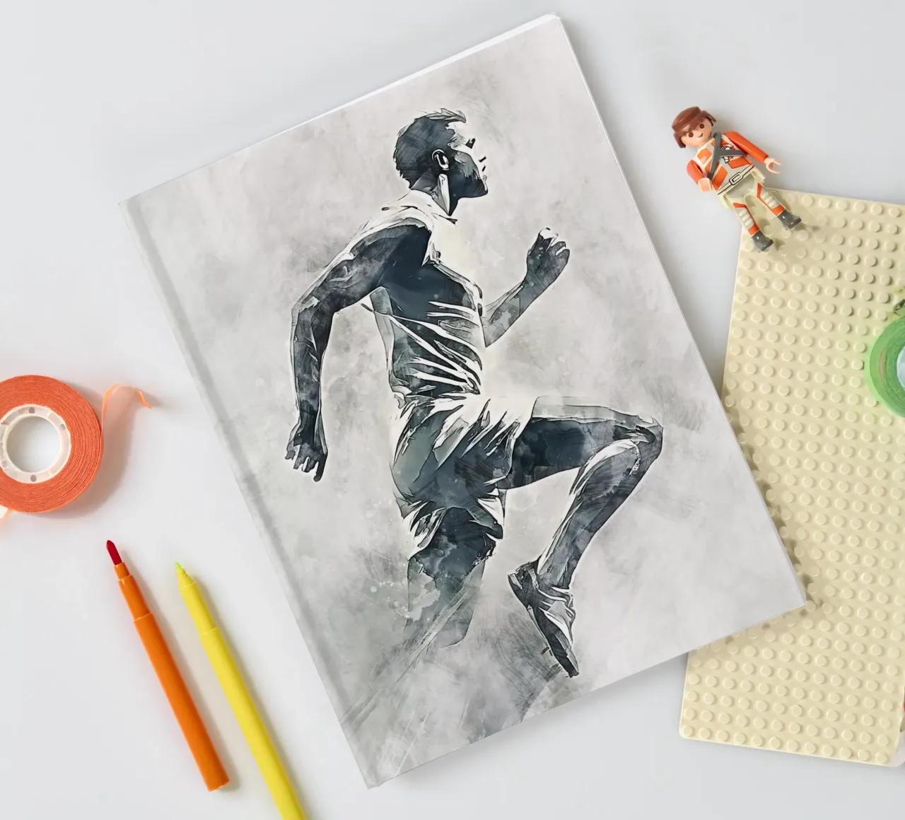 Running art notebook by Mateo