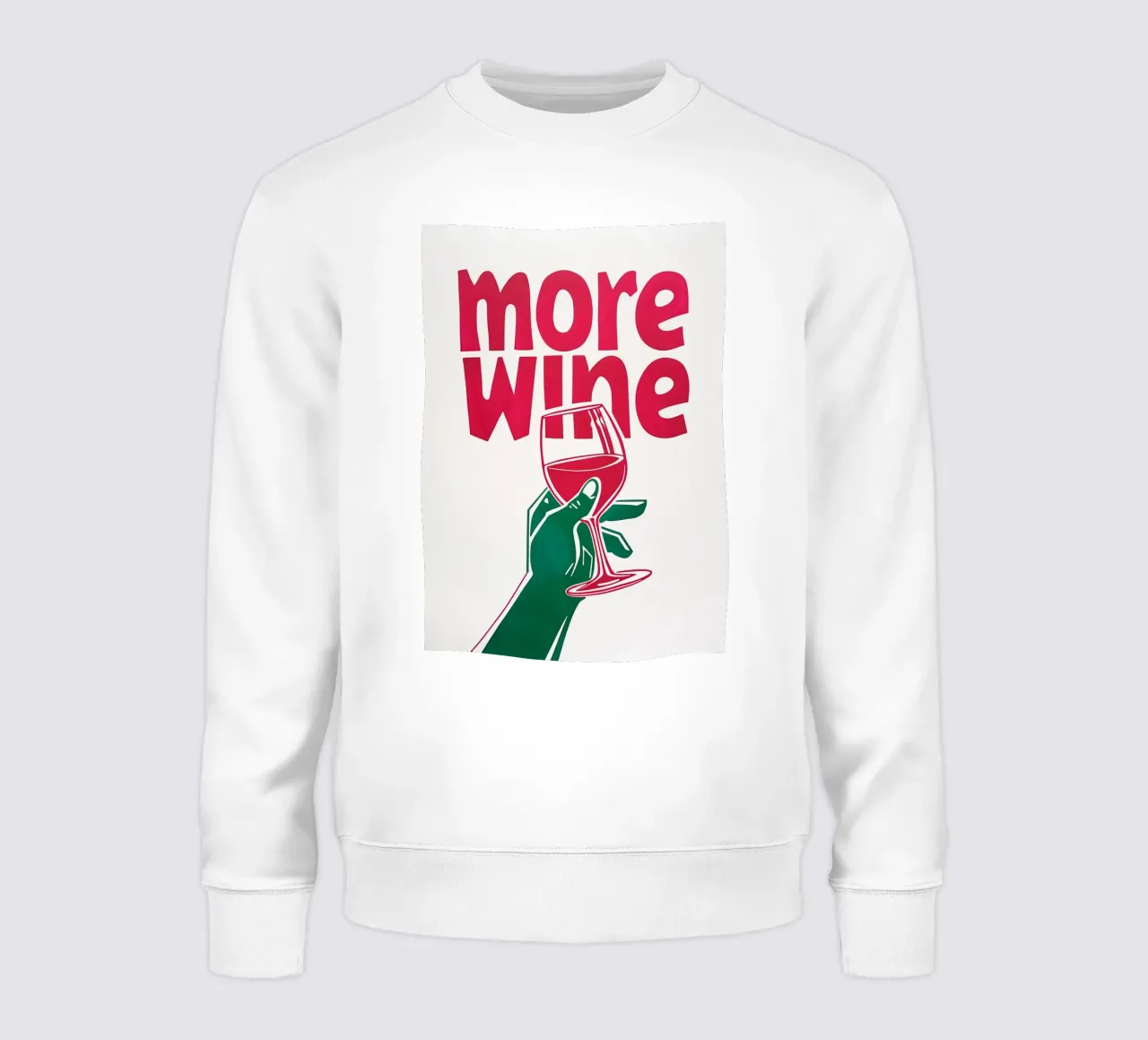 More Wine Minimalist Print | Arte murale di tendenza per cucina e bar felpa da NorwesClub