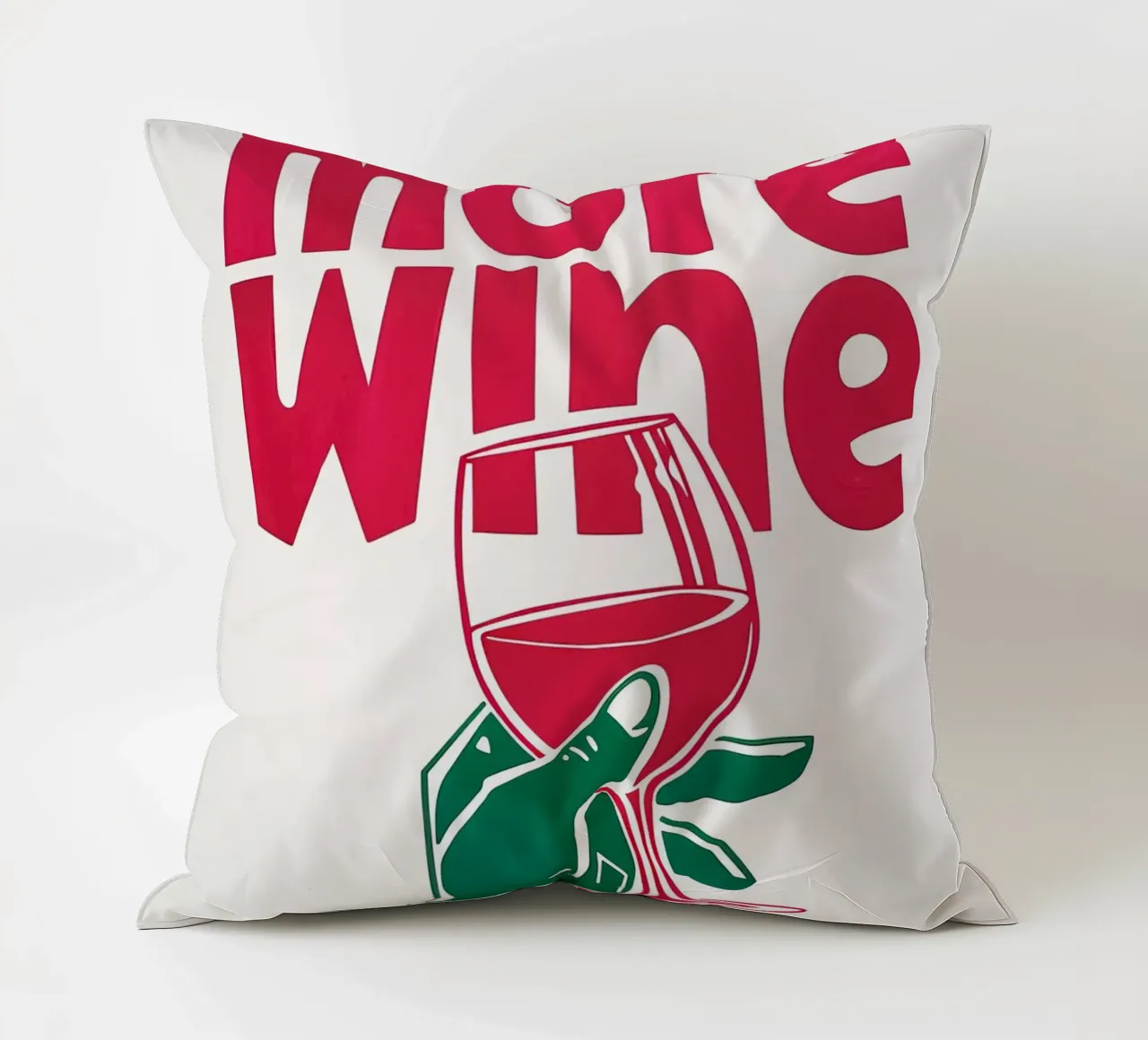 More Wine Minimalist Print | Arte murale di tendenza per cucina e bar cuscino da NorwesClub