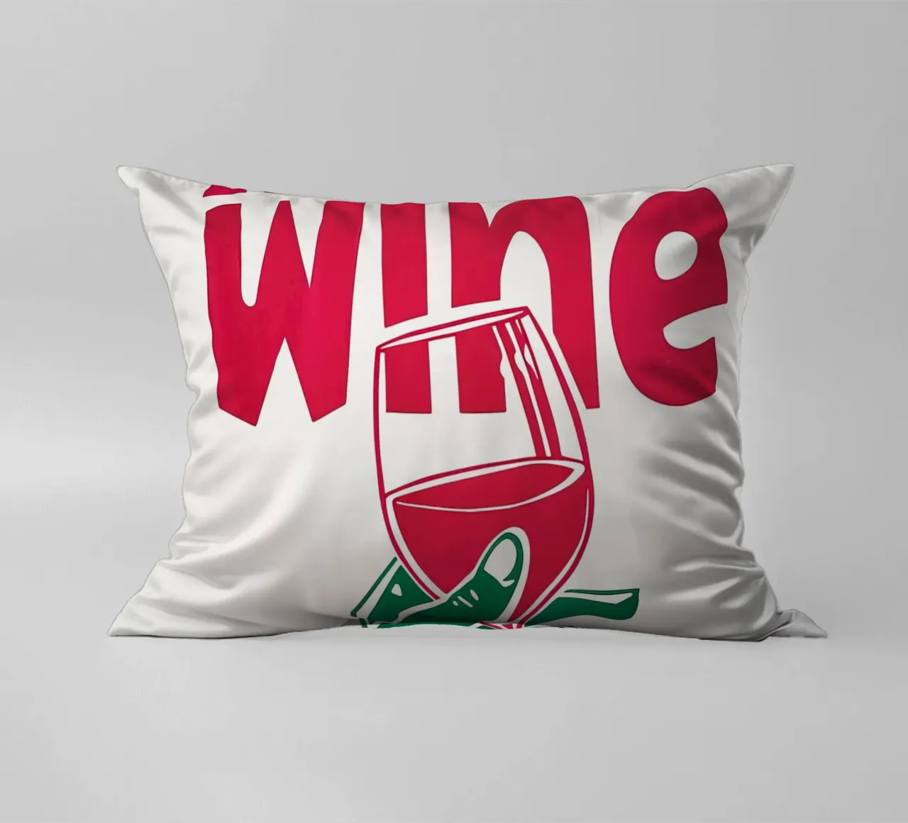 More Wine Minimalist Print | Arte murale di tendenza per cucina e bar cuscino da NorwesClub