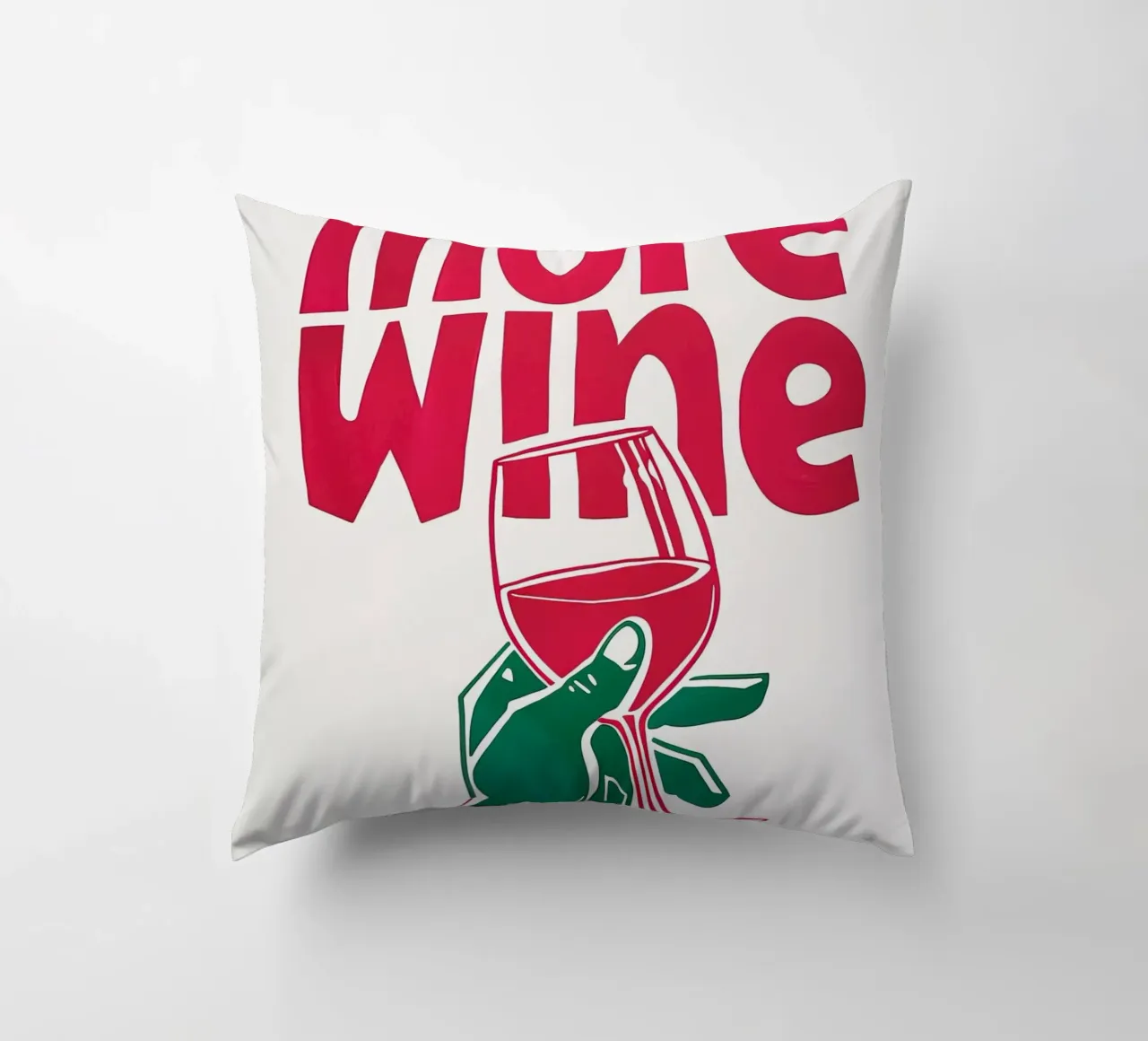 More Wine Minimalist Print | Arte murale di tendenza per cucina e bar cuscino da NorwesClub