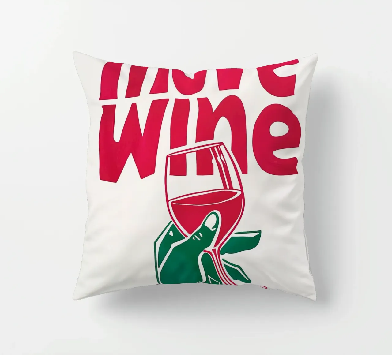 More Wine Minimalist Print | Arte murale di tendenza per cucina e bar cuscino da NorwesClub