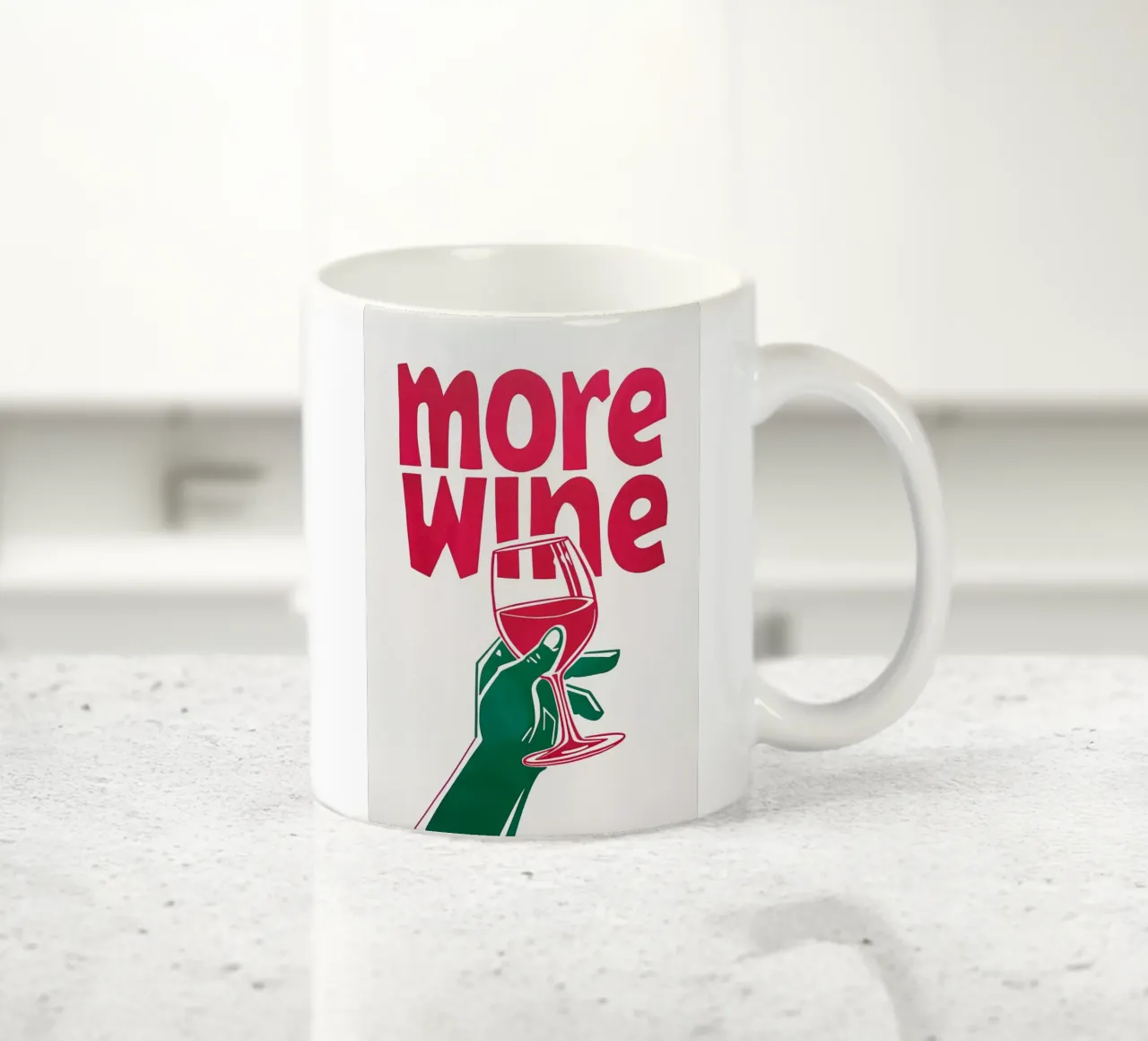 More Wine Minimalist Print | Arte murale di tendenza per cucina e bar tazza in ceramica da NorwesClub