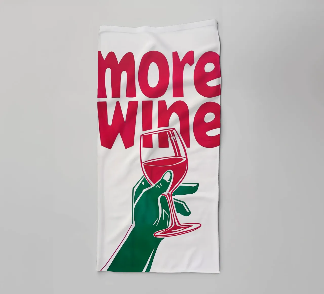 More Wine Minimalist Print | Trendy Kitchen & Bar Wall Art towel by NorwesClub