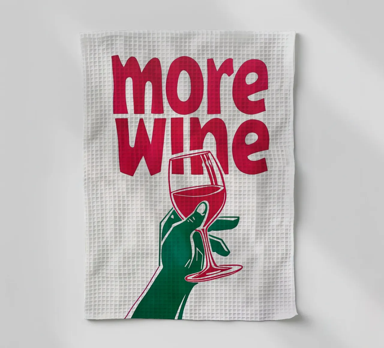 More Wine Minimalist Print | Arte murale di tendenza per cucina e bar canovaccio da cucina da NorwesClub