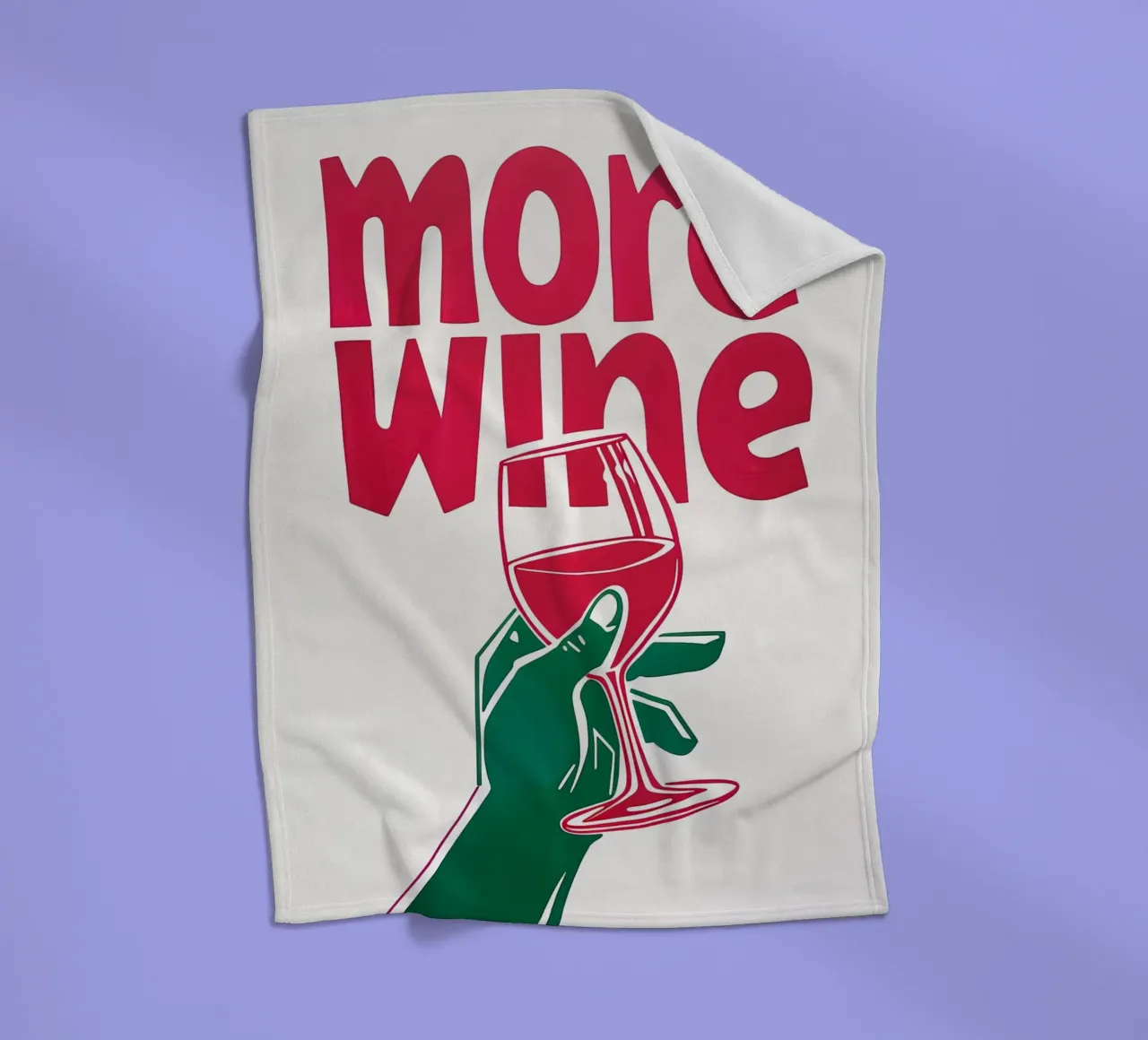 More Wine Minimalist Print | Arte murale di tendenza per cucina e bar coperta in pile da NorwesClub