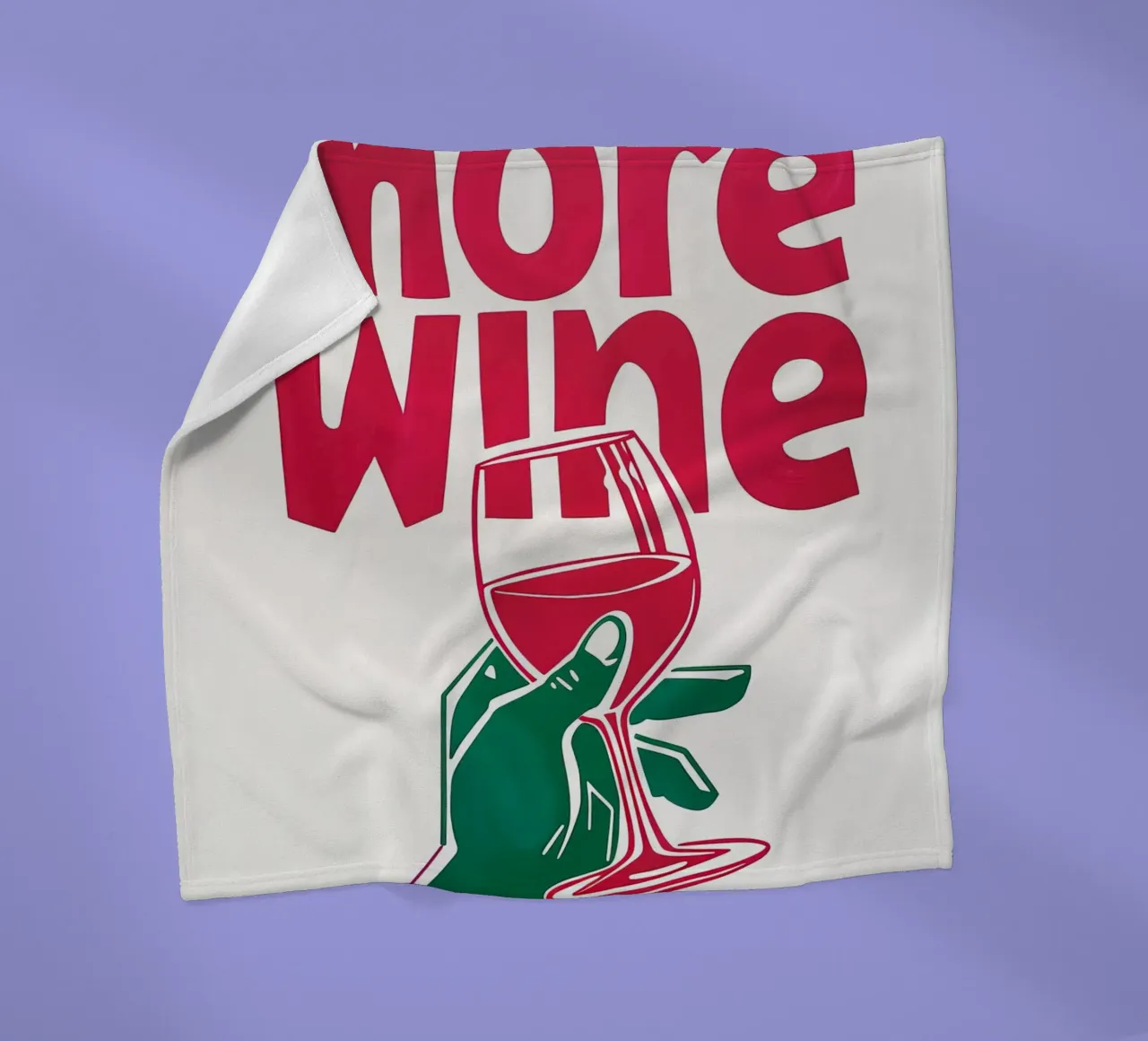 More Wine Minimalist Print | Arte murale di tendenza per cucina e bar coperta in pile da NorwesClub