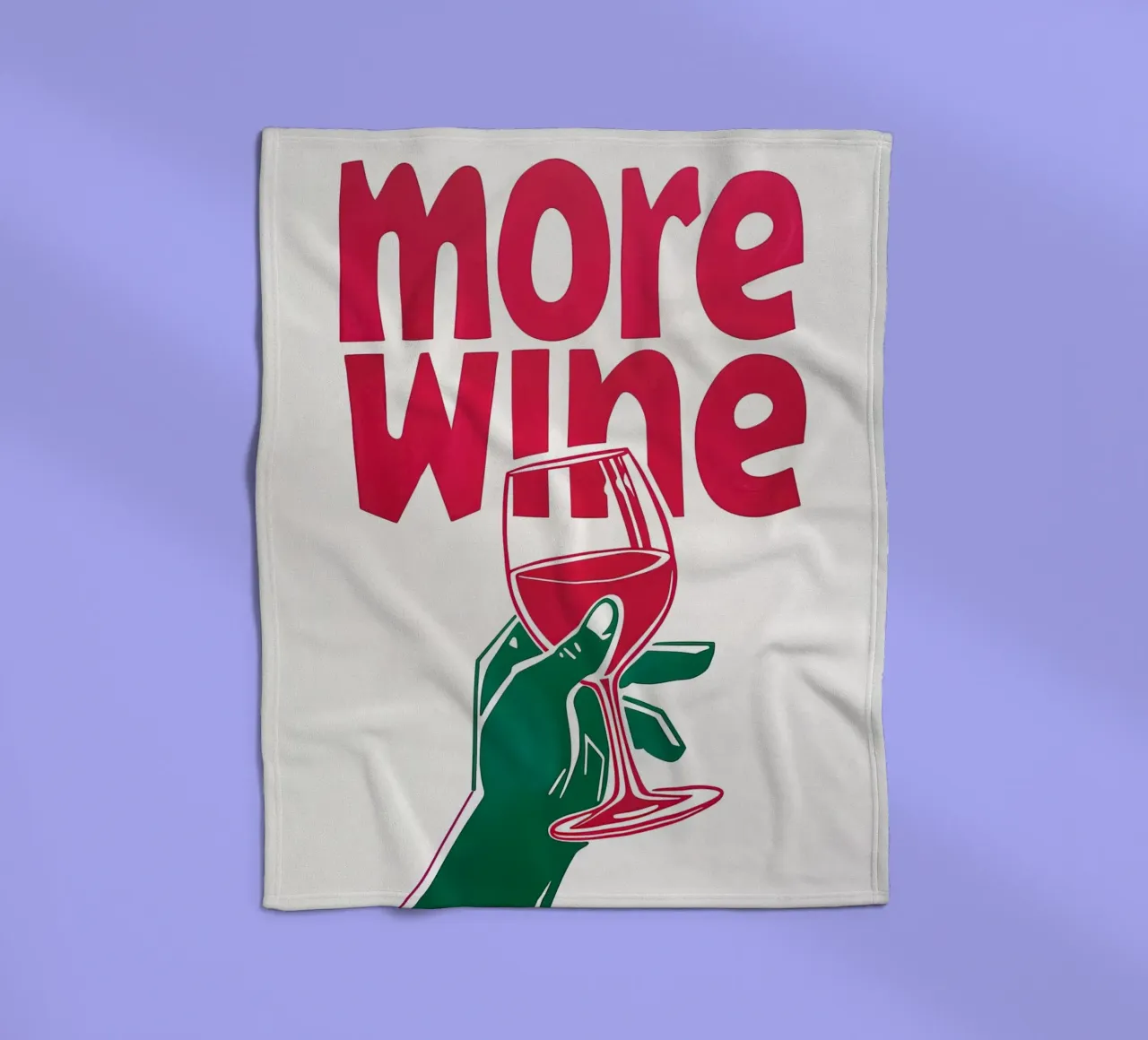 More Wine Minimalist Print | Arte murale di tendenza per cucina e bar coperta in pile da NorwesClub