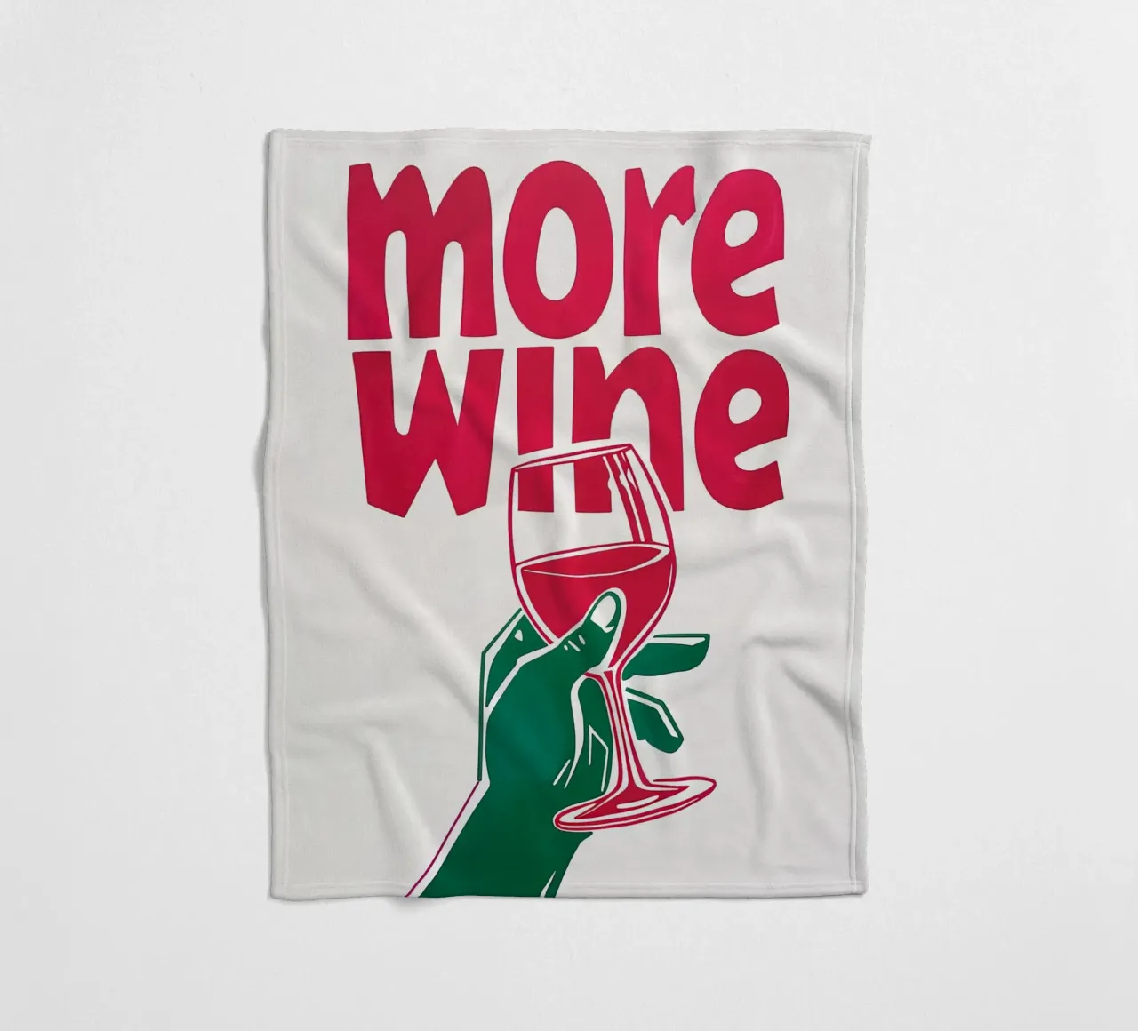 More Wine Minimalist Print | Arte murale di tendenza per cucina e bar coperta in pile da NorwesClub