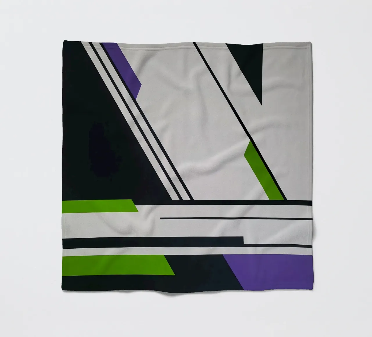 Angoli acuti e linee decise in verde e viola coperta in pile da Artbyvo