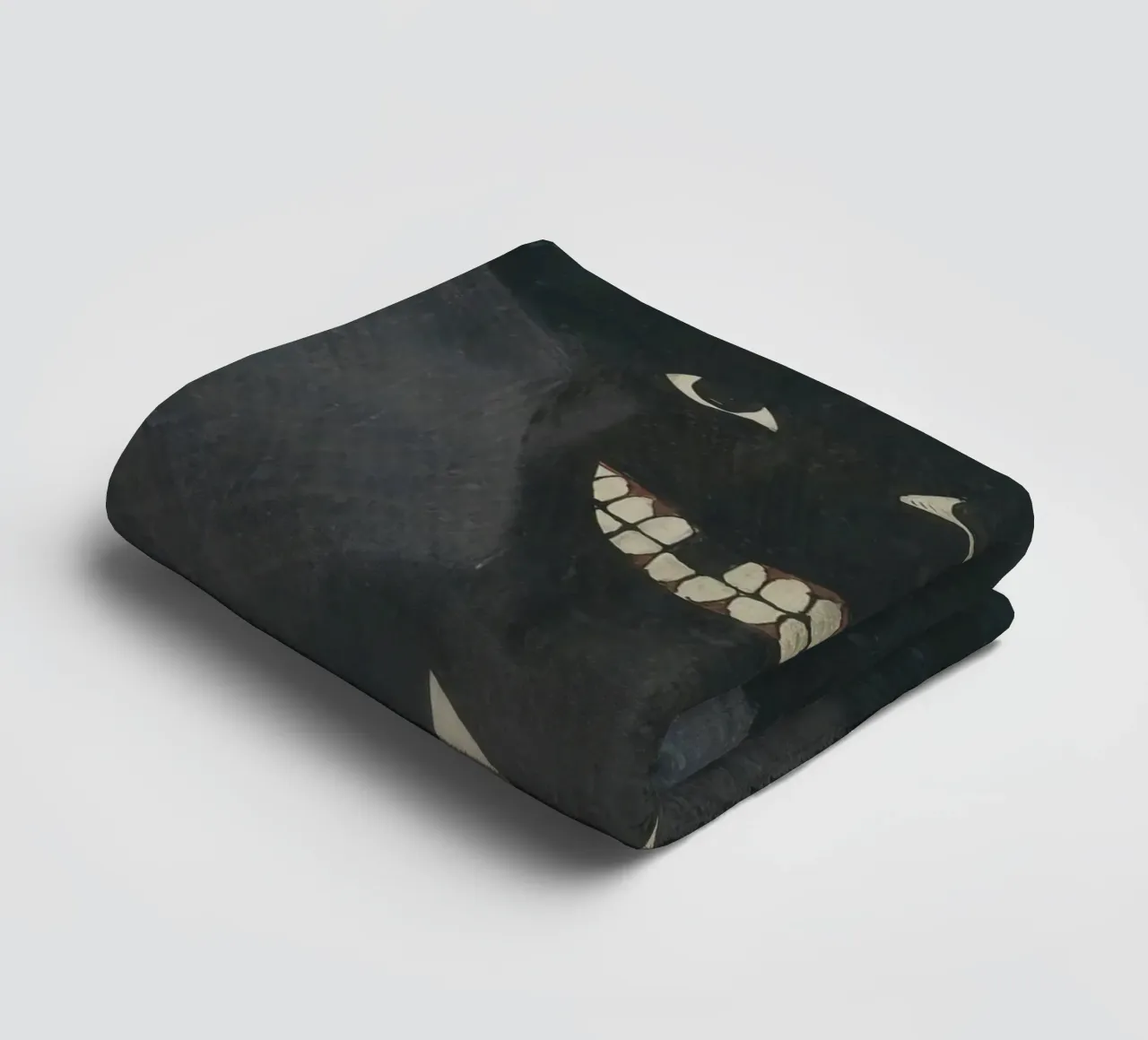 Mysterious Grinning Man Print | Dark Expressive Art towel by NorwesClub