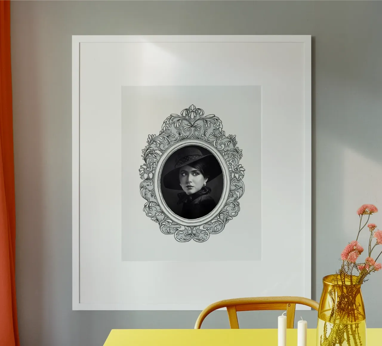 Cornice illustrata poster con telaio in alluminio da Face & Content