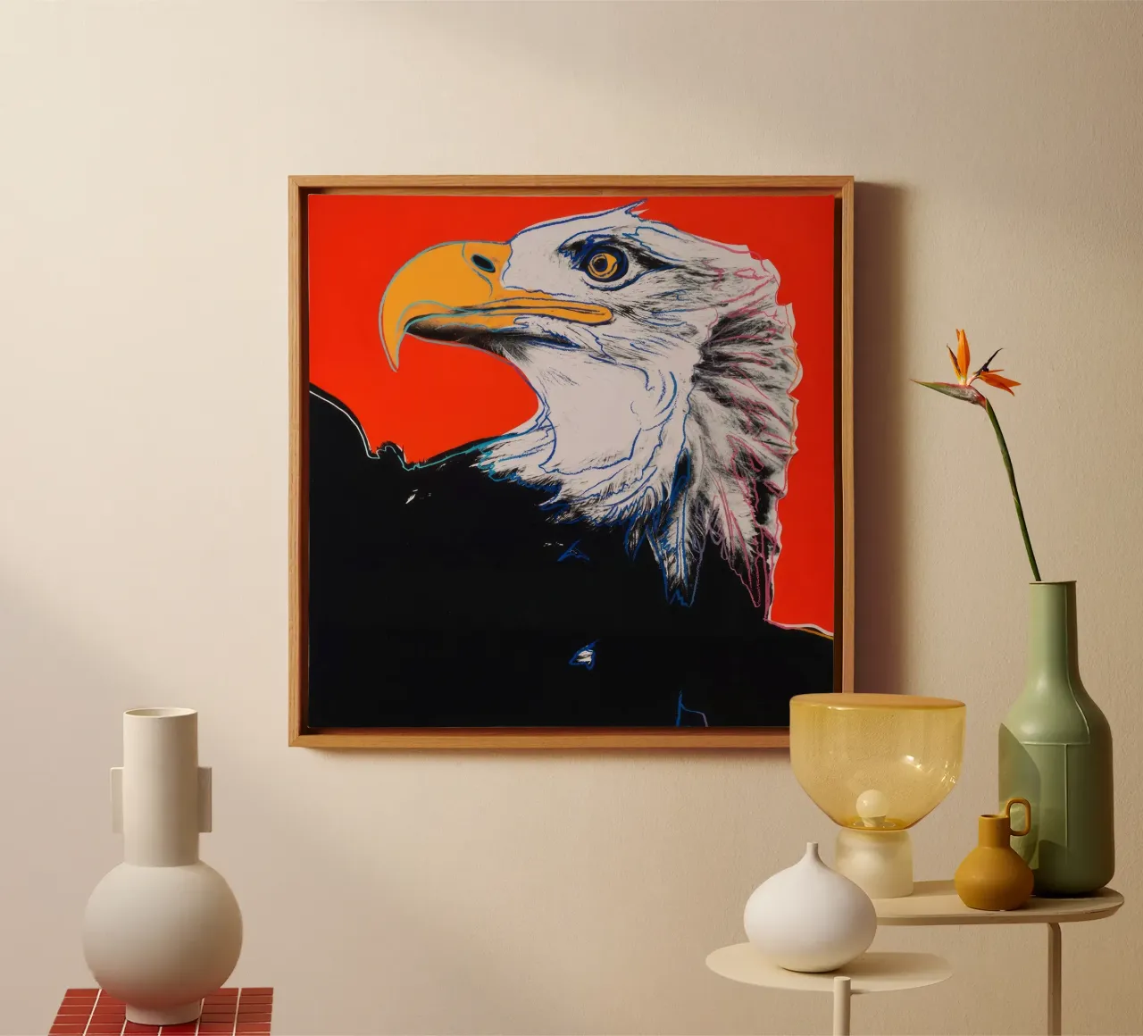 Warhol Bald Eagle Print | Pop Art Iconic Wildlife canvas met Baklijst van NorwesClub