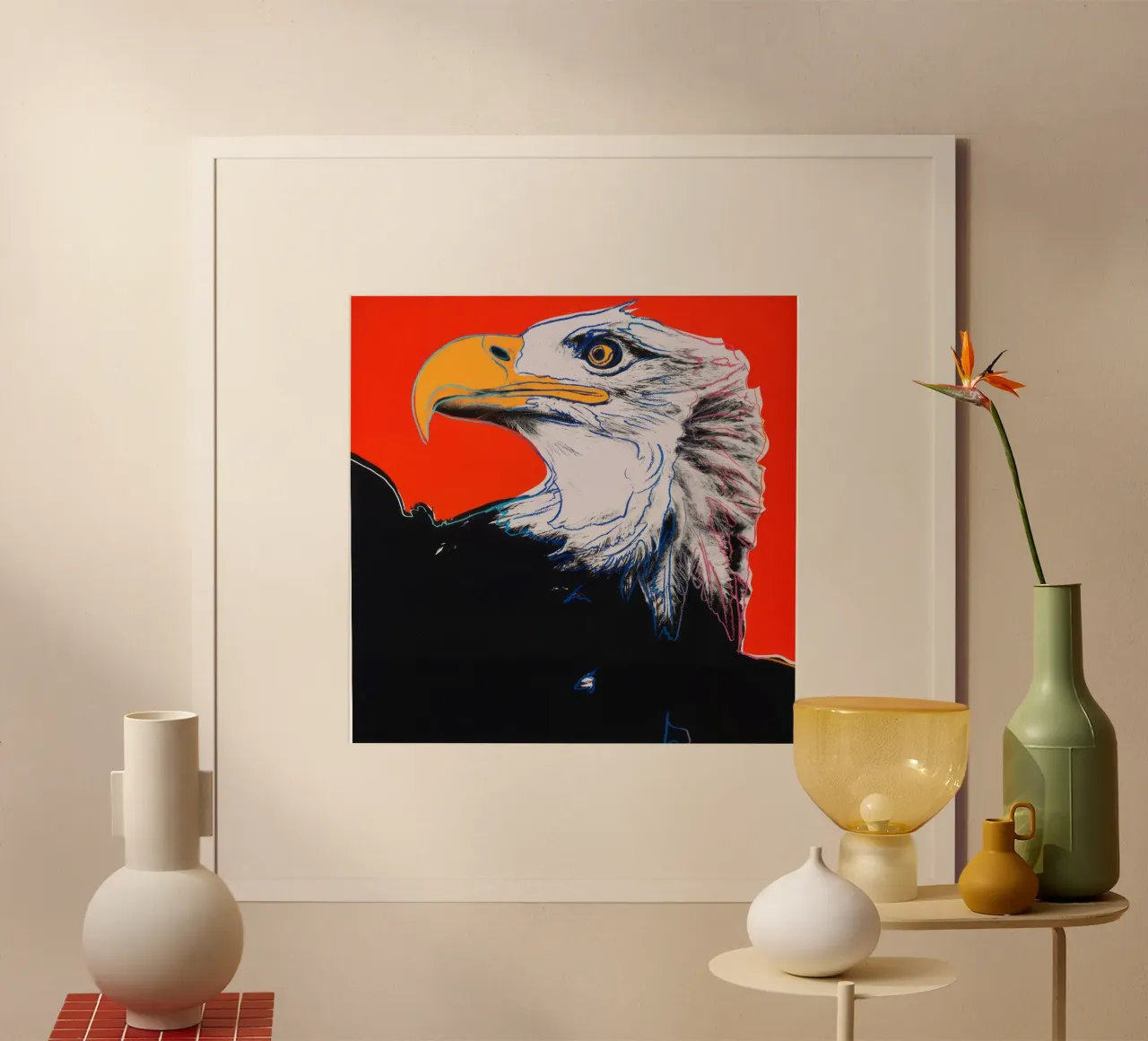 Warhol Águila Calva Print | Pop Art Iconic Wildlife poster con marco de plástico de NorwesClub