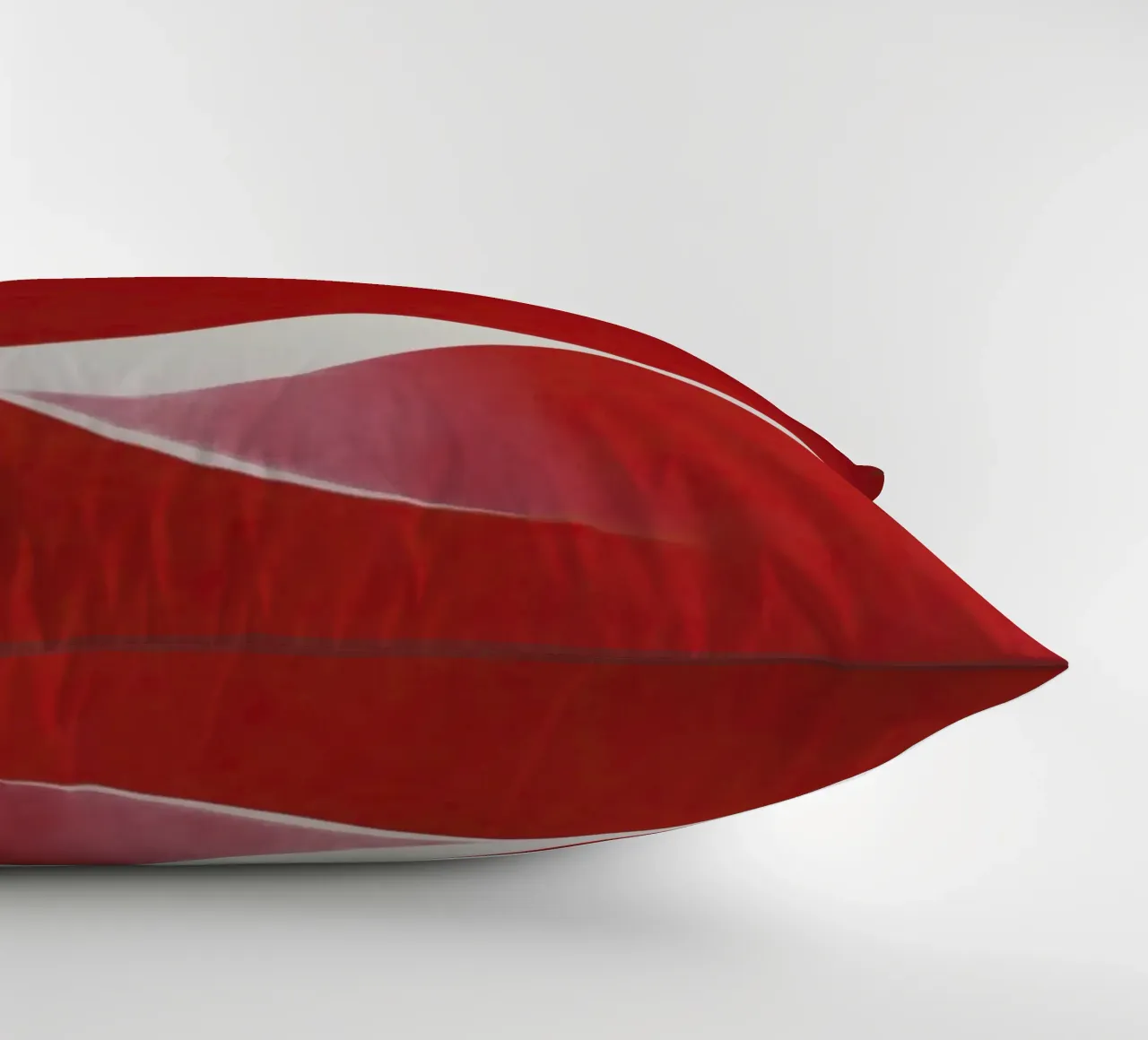 Minimalist Red with Flowing White Curve decorative cushion by Artbyvo