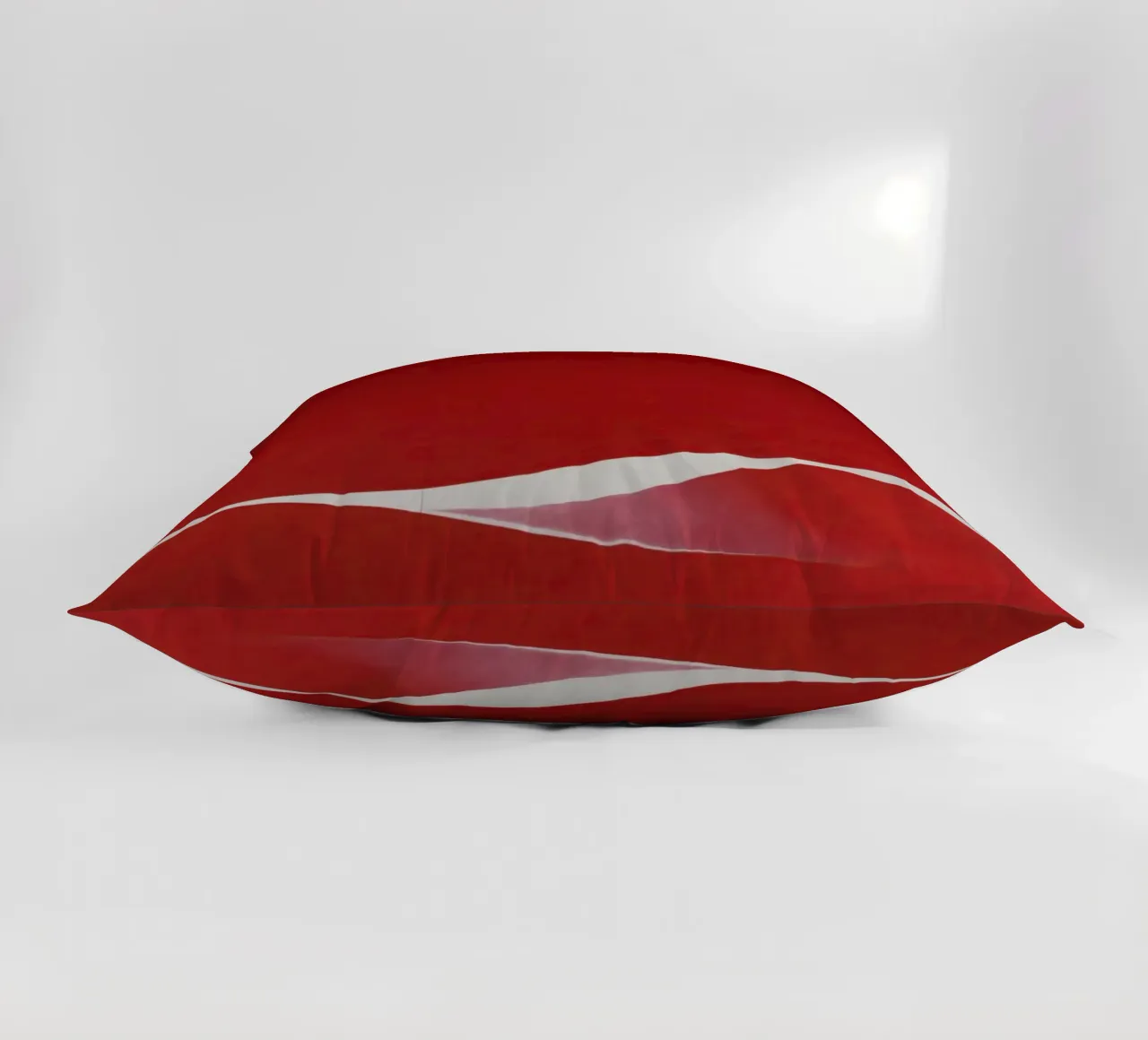 Minimalist Red with Flowing White Curve decorative cushion by Artbyvo