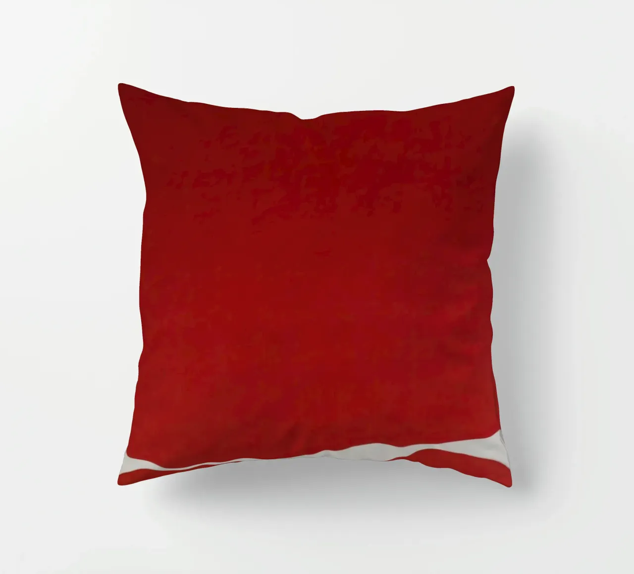 Minimalist Red with Flowing White Curve decorative cushion by Artbyvo