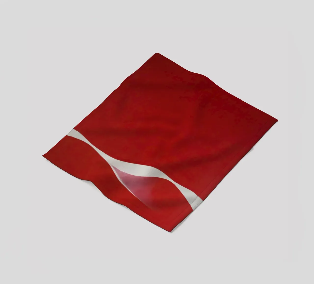 Minimalist Red with Flowing White Curve fleece blanket by Artbyvo