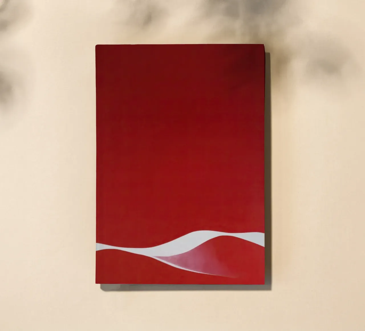 Minimalist Red with Flowing White Curve notebook by Artbyvo