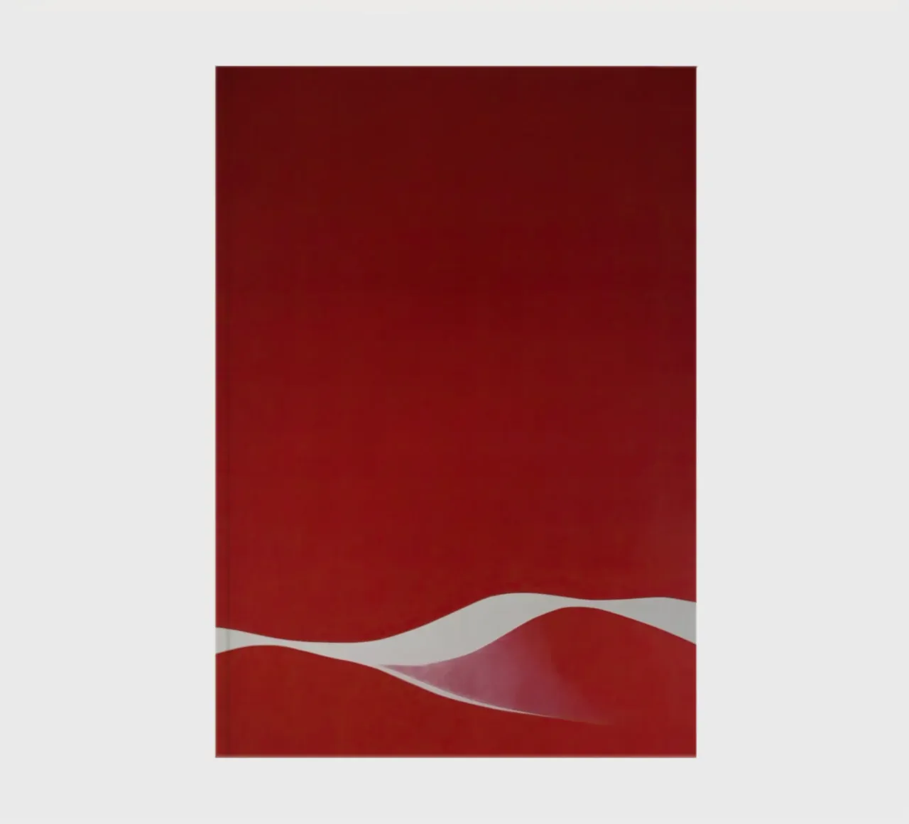 Minimalist Red with Flowing White Curve notebook by Artbyvo