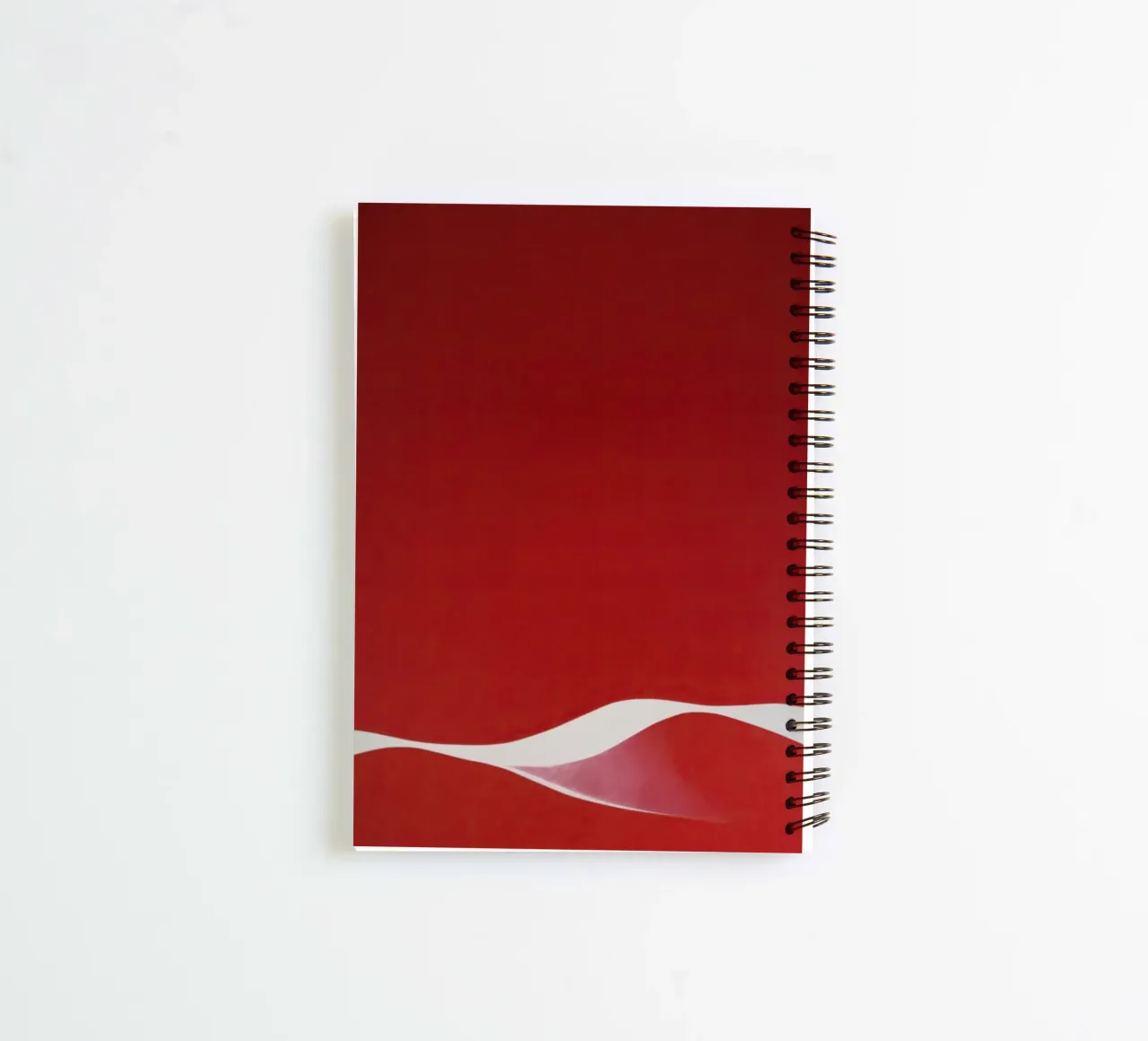 Minimalist Red with Flowing White Curve spiral notebook by Artbyvo