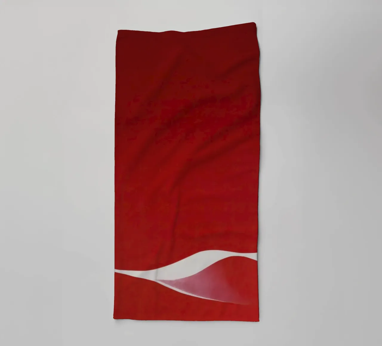 Minimalist Red with Flowing White Curve towel by Artbyvo