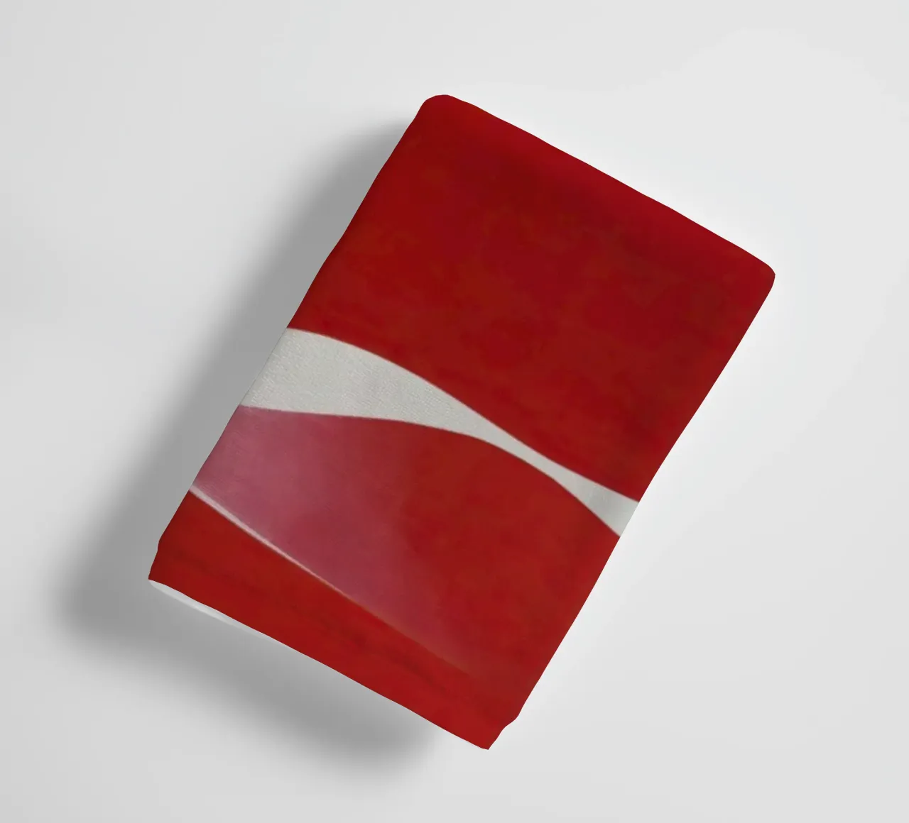Minimalist Red with Flowing White Curve towel by Artbyvo