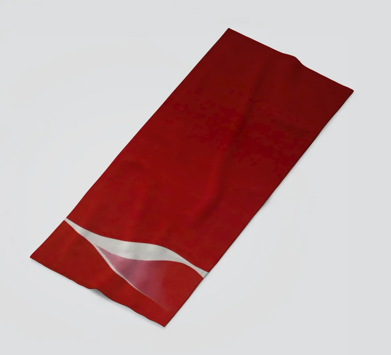 Minimalist Red with Flowing White Curve beach towel by Artbyvo