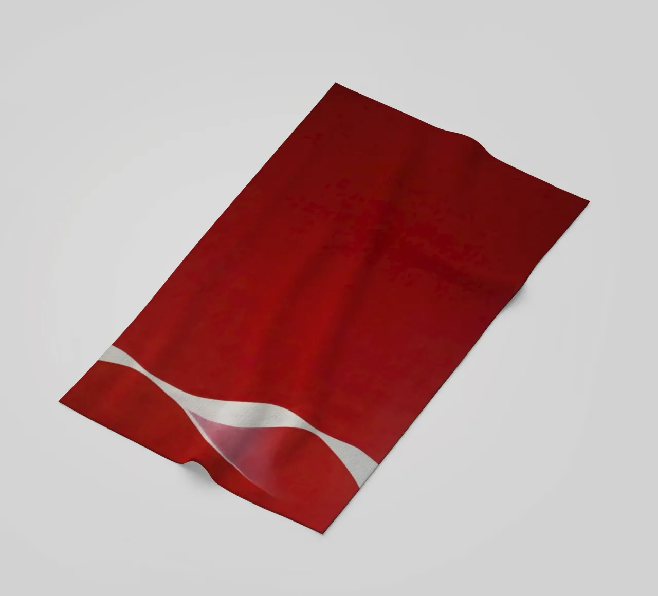 Minimalist Red with Flowing White Curve beach towel by Artbyvo