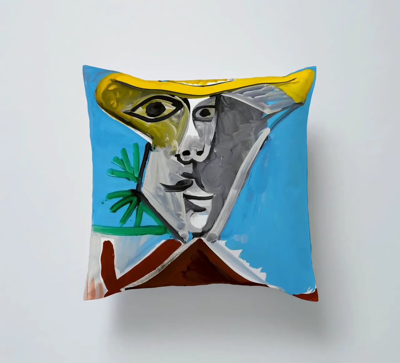 Picasso Man Bust Print | Post-Cubist Expressionism decorative cushion by NorwesClub