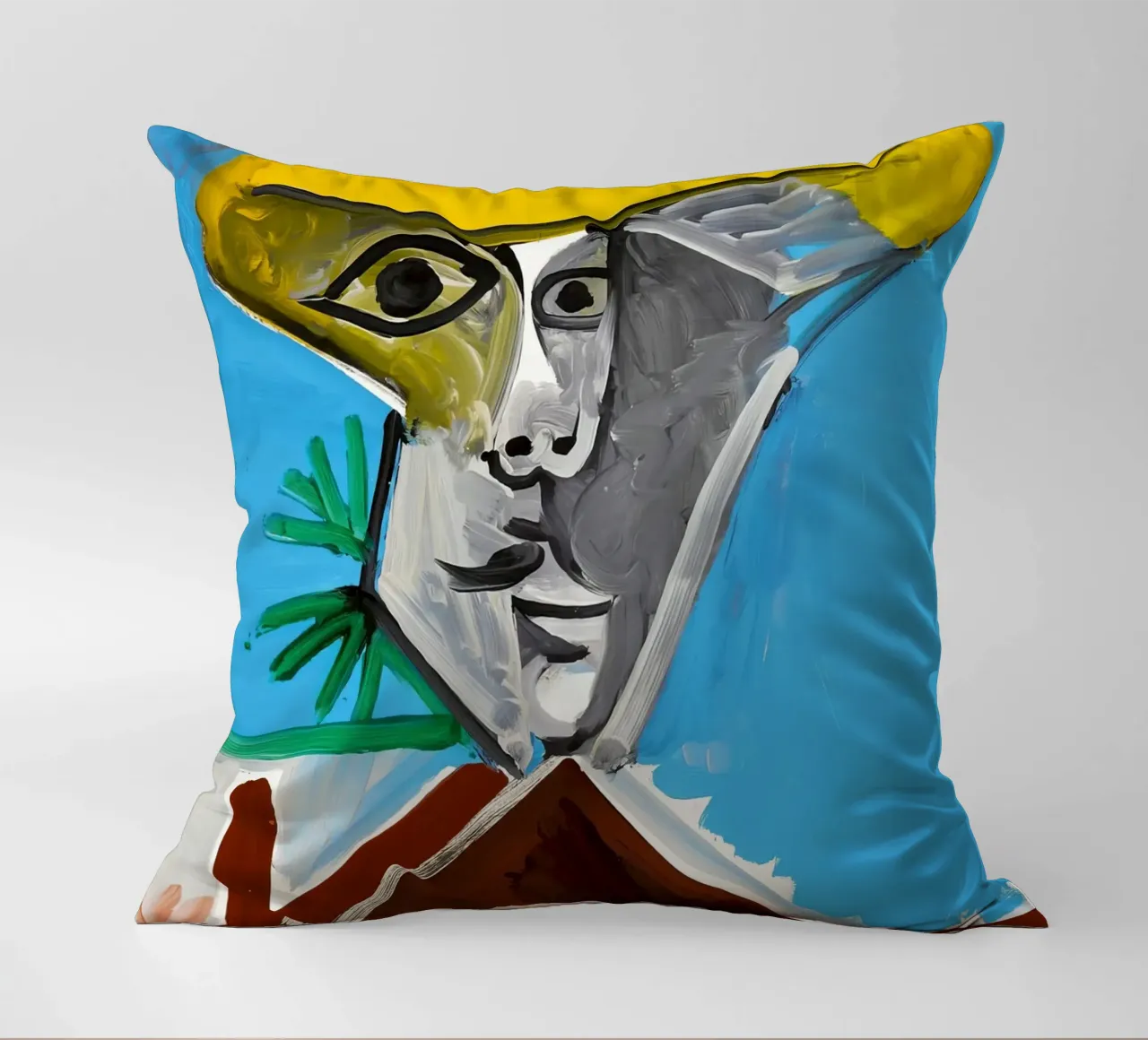 Picasso Man Bust Print | Post-Cubist Expressionism decorative cushion by NorwesClub