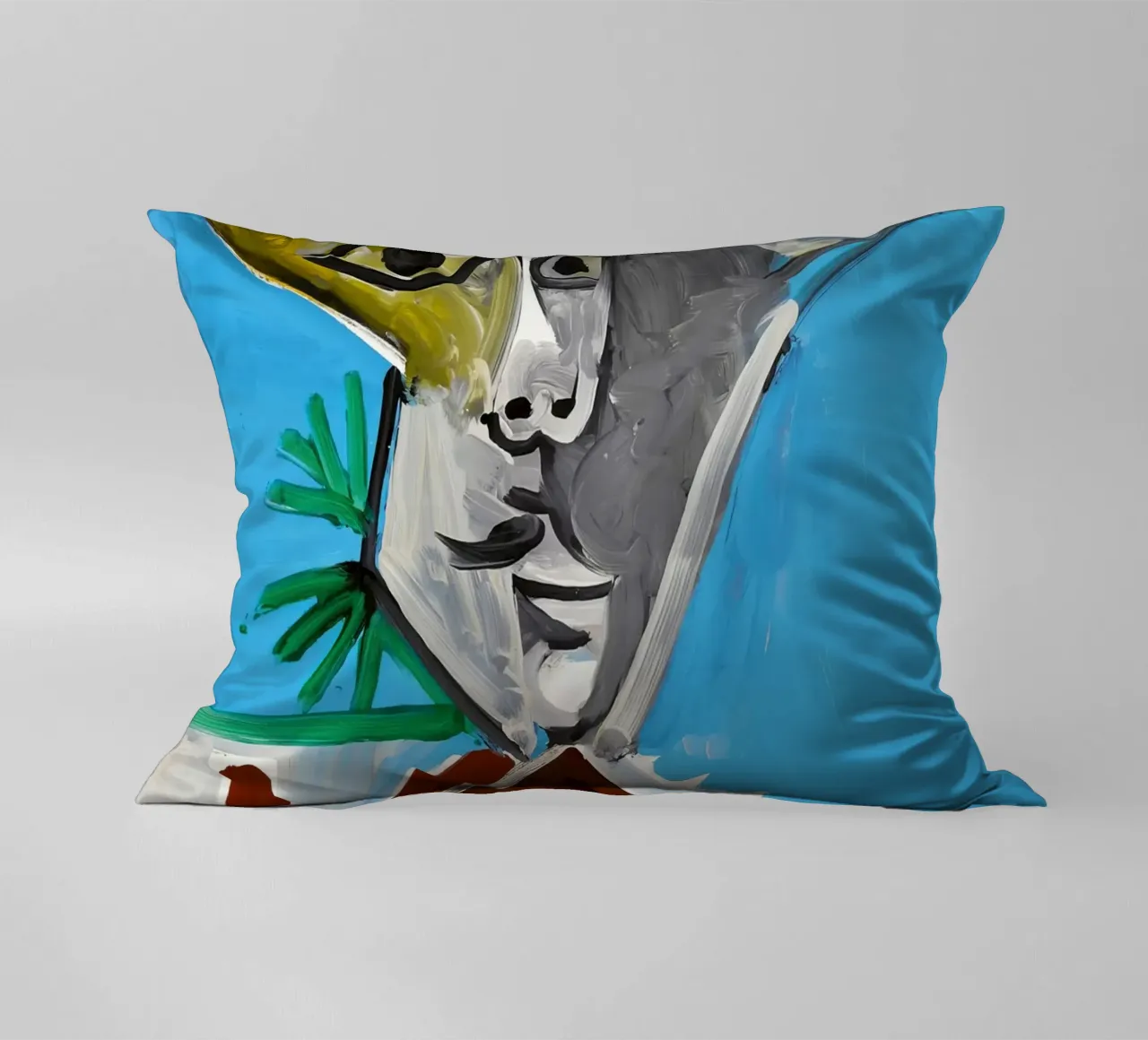 Picasso Man Bust Print | Post-Cubist Expressionism decorative cushion by NorwesClub
