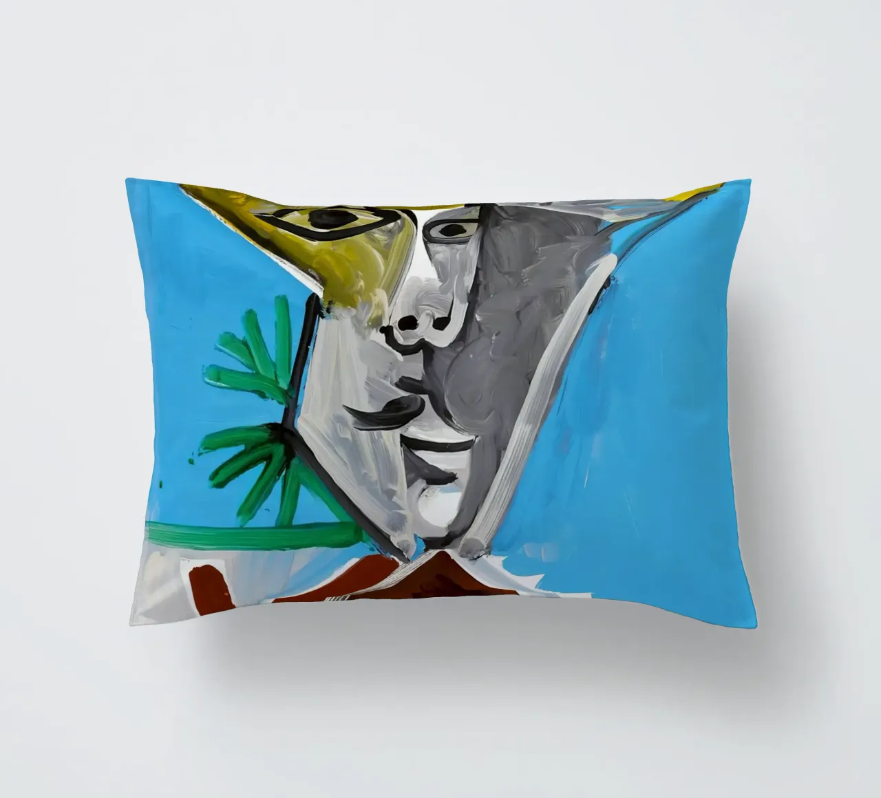 Picasso Man Bust Print | Post-Cubist Expressionism decorative cushion by NorwesClub