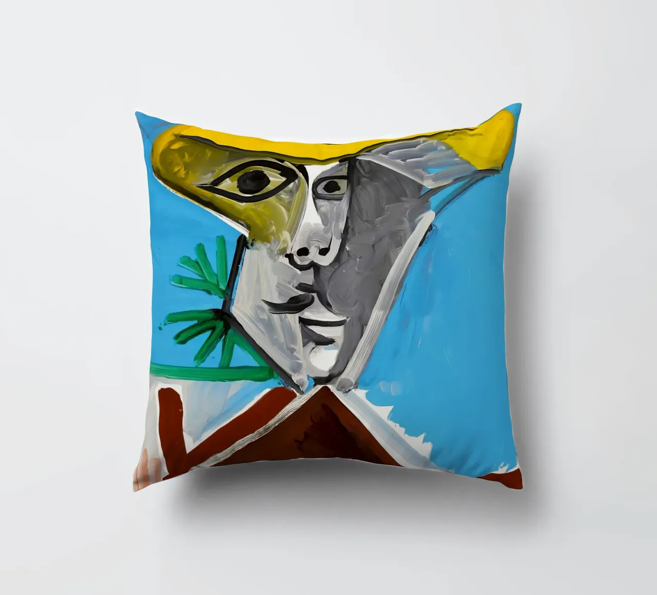 Picasso Man Bust Print | Post-Cubist Expressionism decorative cushion by NorwesClub