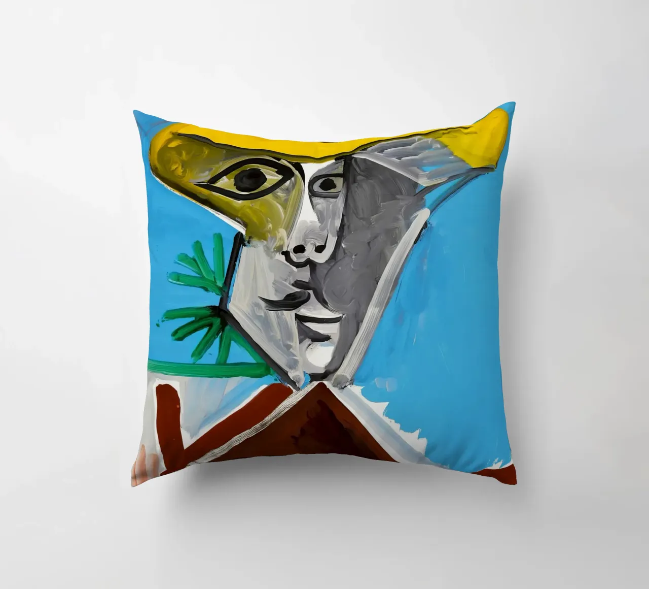 Picasso Man Bust Print | Post-Cubist Expressionism decorative cushion by NorwesClub