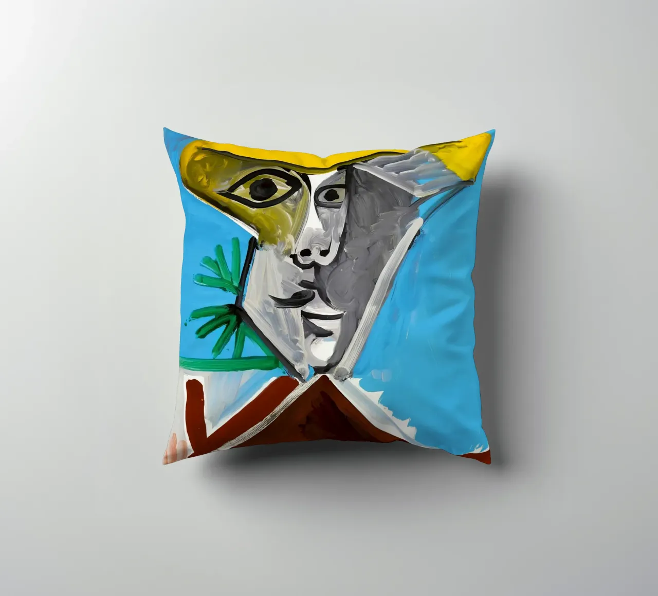 Picasso Man Bust Print | Post-Cubist Expressionism decorative cushion by NorwesClub